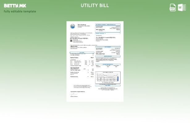Модерен стил Казахстан Астана Су Арнаси шаблон за комунални сметки